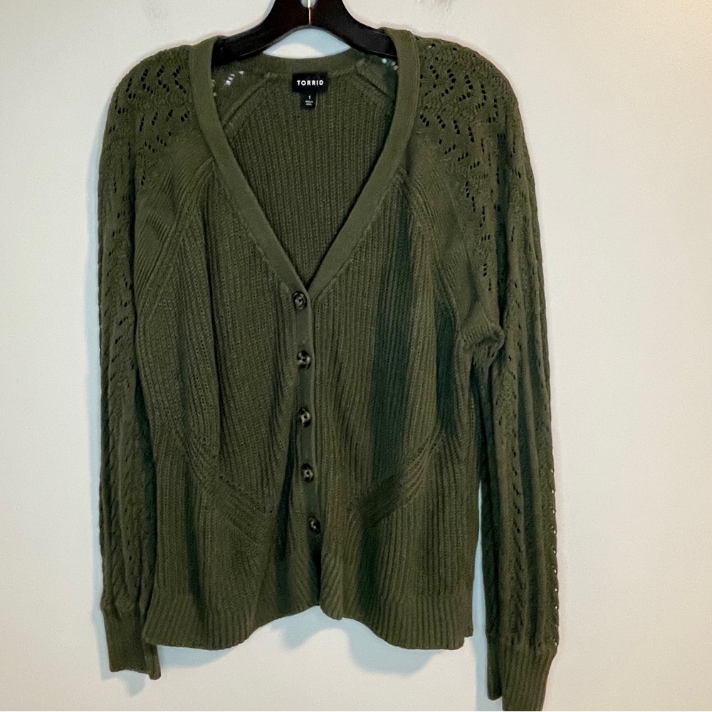 Torrid Women's Cardigan in Olive Green